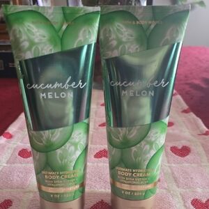 Bath & Body Works Cucumber Melon Body Cream - Green and Gold